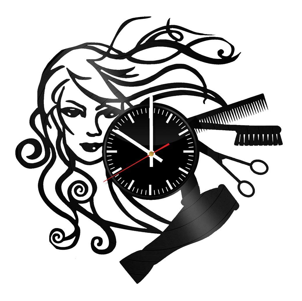 Hairdresser Vinyl Clock, Hairdresser Wall Art, Hair Stylist
