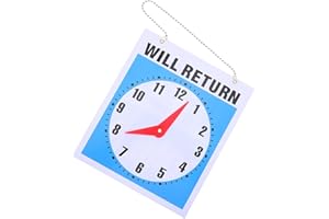 STOBAZA PVC Welcome Door Plate with Clock Double-sided Decorative Hanging Sign for Store Mall Shop Home