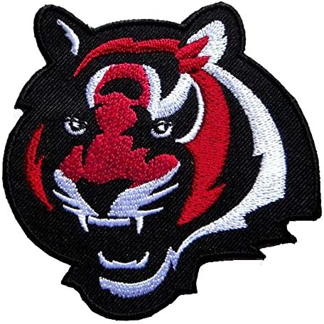 Black White Red Tiger Head Biker Motorcycles Embroidered Iron on Patch