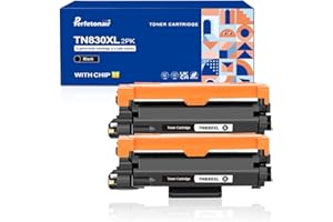 TN830XL Black Toner Cartridge 2 Pack Replacement for Brother TN830 TN-830XL Toner Cartridge Compatible with DCP-L2640DW DCP-L