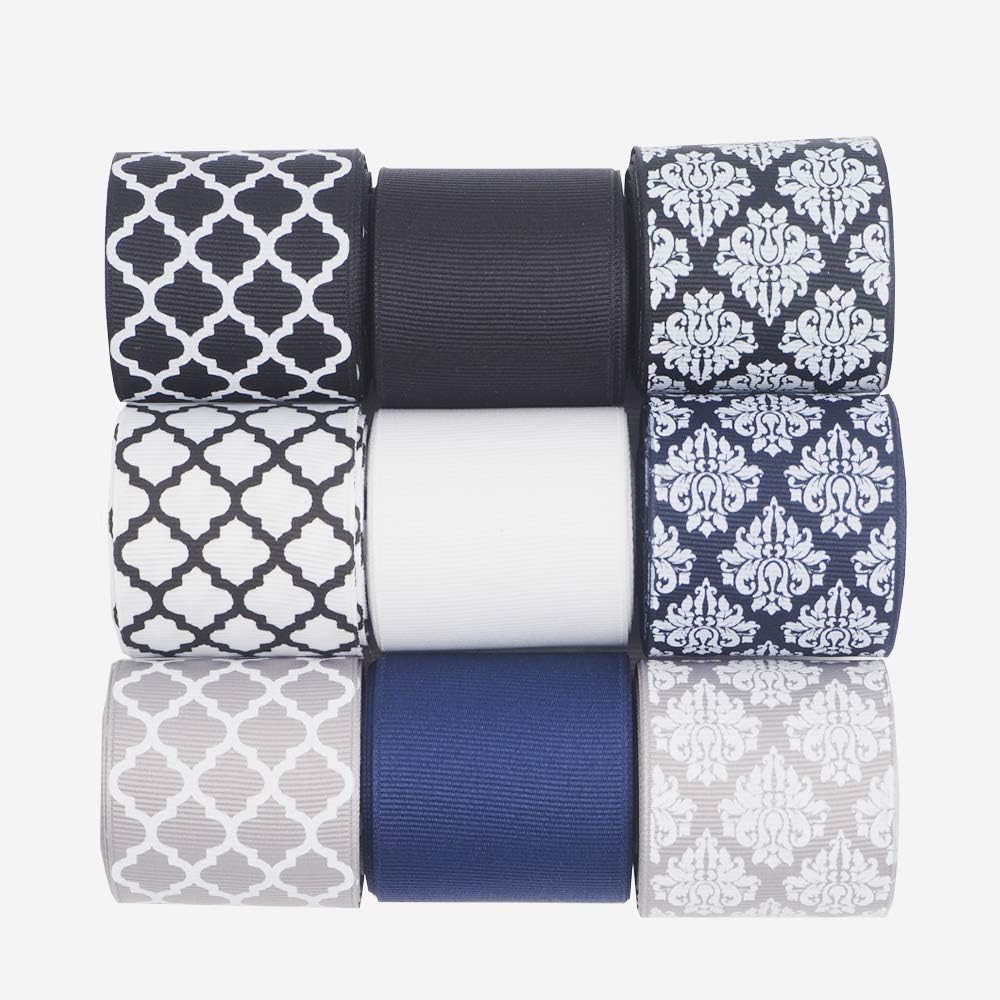 Amazon Ribel Premiumグログランリボン ダマスク モロッカン リボンセット 詰合せ 27メートル 3メートル 9 40mm 並行輸入品 リボン 通販