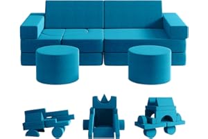 DEYGIA Modular Kids Play Couch 13PCS, Modular Couch Kids, Kids Couch for Playroom, Modular Kids Couch for Boys and Girls, Kids Play Couch for Kids (Blue, M)