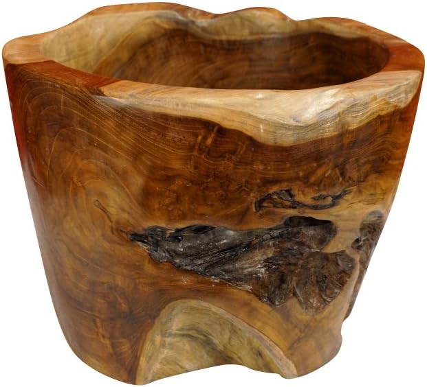 Kinaree Teak Root Wood Round Flower Pot Planter Solid Wood Amazon.co.uk Kitchen & Home