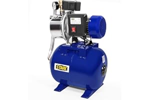 XtremepowerUS Industrial 1.5HP Shallow Pressurized Booster System Well Pump Tank Irrigation Garden Pump Stainless Steel