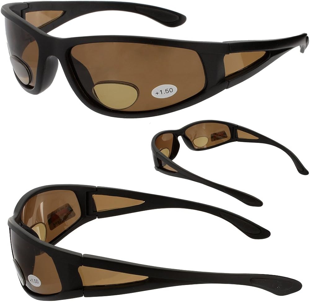 Ragged Bronze Polarized Bifocal Sunglasses Magnifier
