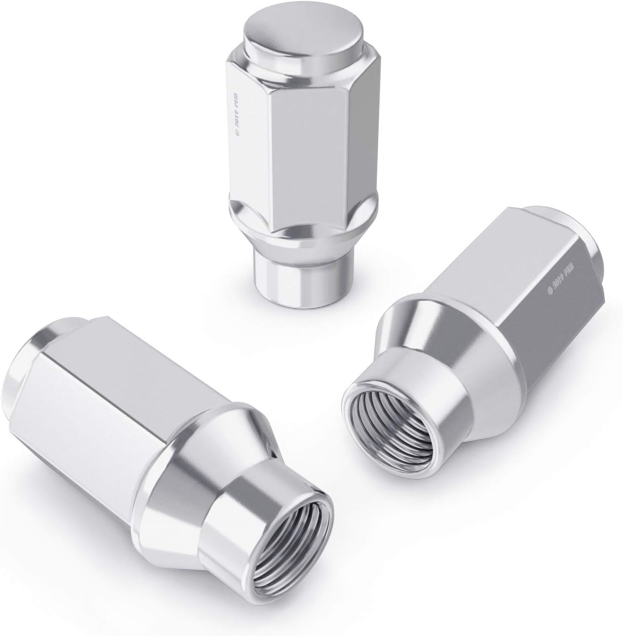 Cone Conical Taper Seat Shank 20pcs Chrome Silver Bulge Lug Nuts 1/2x20