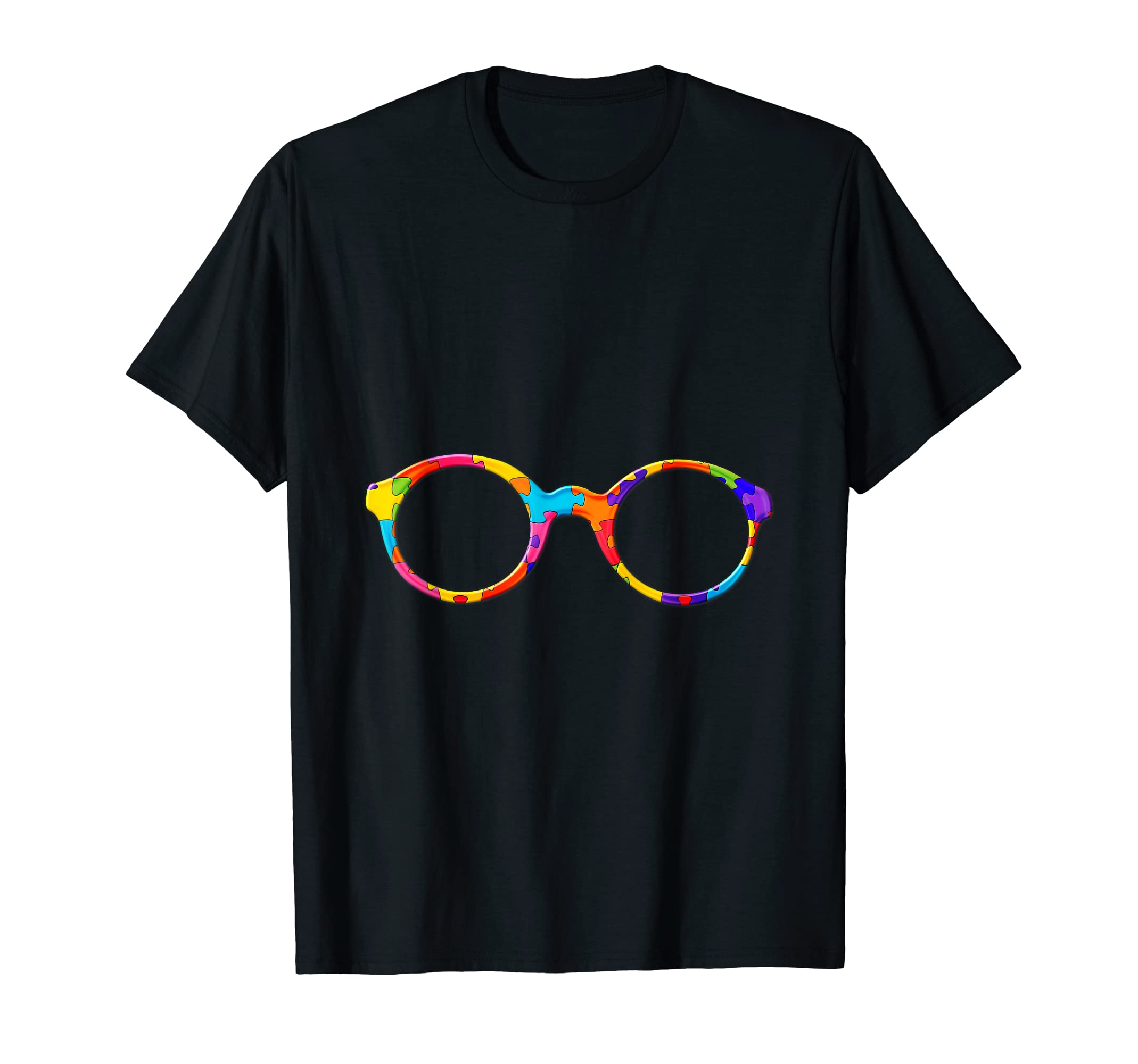 Nerdgeek Glasses Puzzle Autism Puzzle T-Shirt