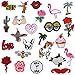 Iron On Patches 24 Pieces - Assorted Cool Patches Fabric Embroidered Patches Motif Applique Kit Decoration, DIY Sew on Patch for Clothing, Jeans Jacket, Handbag, Backpacks, Skirts, Canvas Shoes, Caps