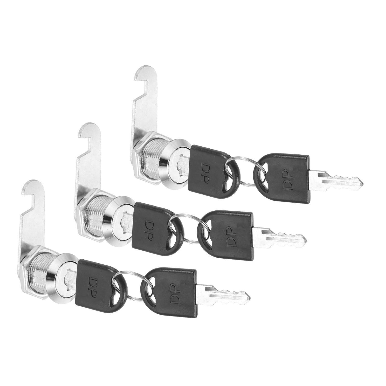 PATIKIL Cabinet Lock with Keys 3 Pcs 13/16"(20mm) Cam Locks Zinc Alloy Tool Box Lock Replacement Keyed Alike for Drawer Cupboard Household Mailbox RV Door Lock, Silver