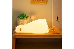 GJB Duck Lamp, Lazy Duck Night Light for Kids, Lying Flat Duck Nightlights, DoDo Duck Rechargeable 3 Level Dimmable Touch Lamps for Bedside,Silicone Squishy Touch Lamp, Baby, Room Decor, Nursery