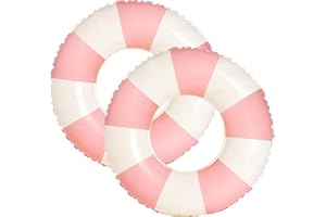 YUOKWER 30 inch Inflatable Pool Floats for Adults- 2 Pack Striped Floaties Pool Tubes Swim Rings Inflatable Pool Float for Swimming Pool Party Lake Beach Adults