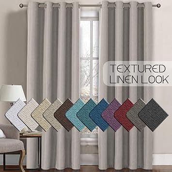 Amazon Com H Versailtex Linen Curtains Room Darkening Light