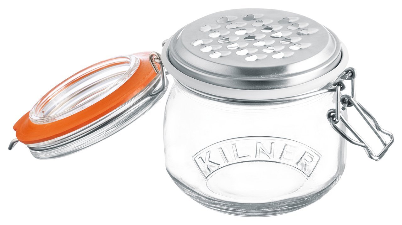 Kilner Grater Jar Set with 0.5 Litre Glass Clip Top Storage Jar