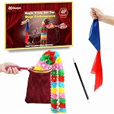 Xfunjoin 4-Piece Stage Magic Kit with Change Bag | Includes a change bag, pull flower, color-changing silk and rising wand for a connected beginner-friendly stage routine.