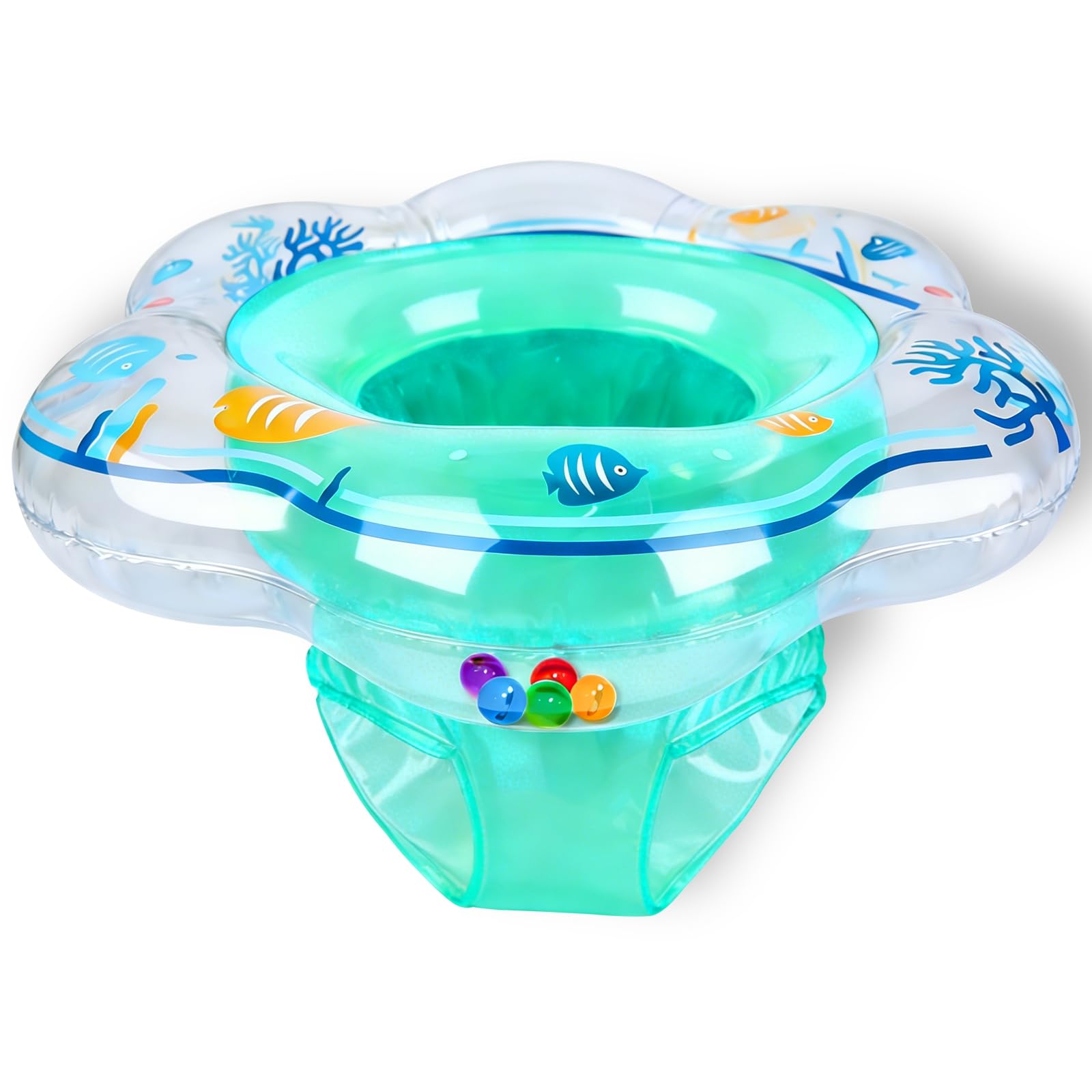Baby Pool Float with Double Airbag Safety Seat for Toddler & Infant 6-12 Months, Inflatable Infant Pool Float for Swim Training, Bathtub Water Play​