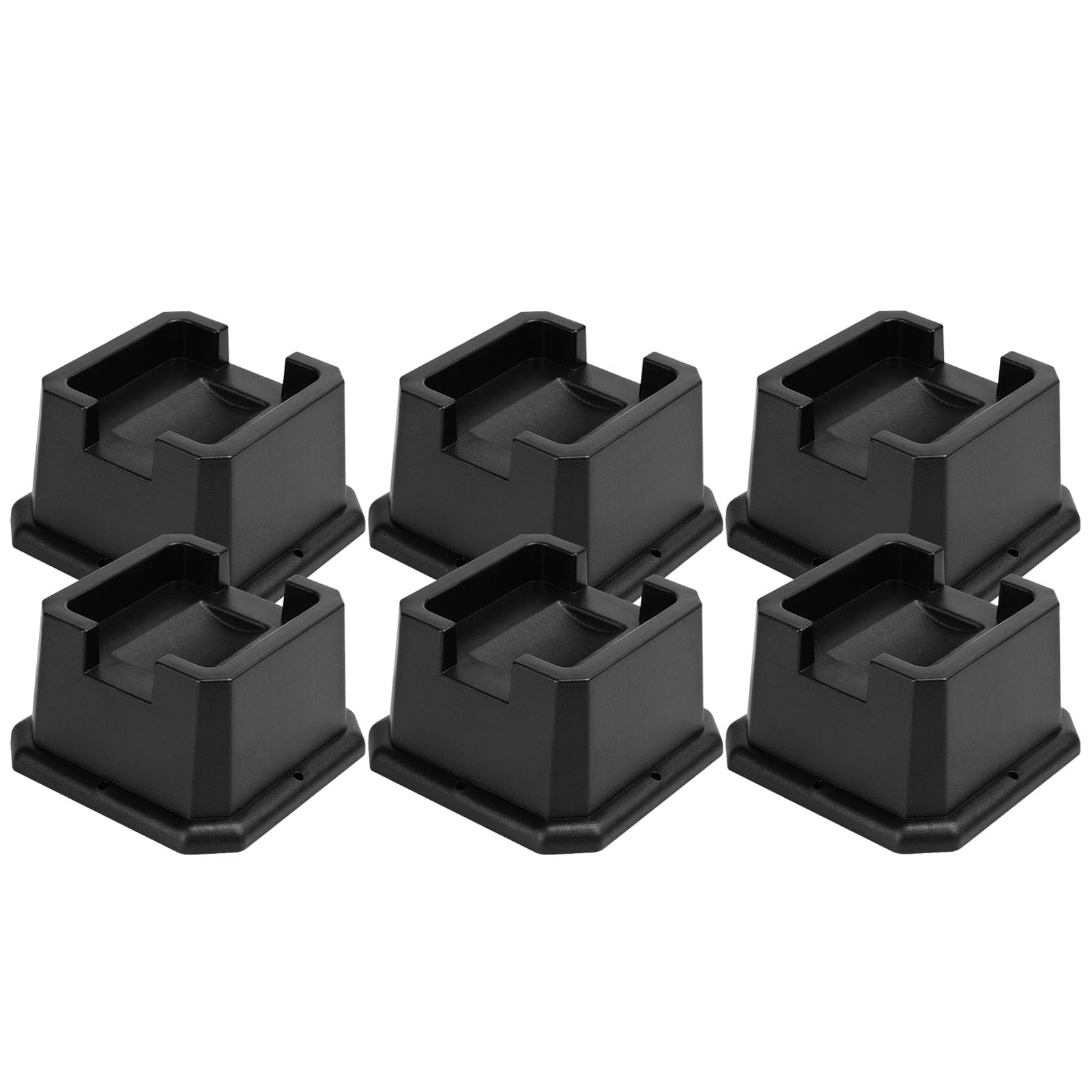 Photo 1 of shouwuhho Bed Risers 2 inch, Furniture Risers Elevation in Heights 2 Inch Heavy Duty, Bed Lift Risers for Caster Wheels or Posts of Bed Table Couch, Support up to 6000 lbs, Black, 6 Pack