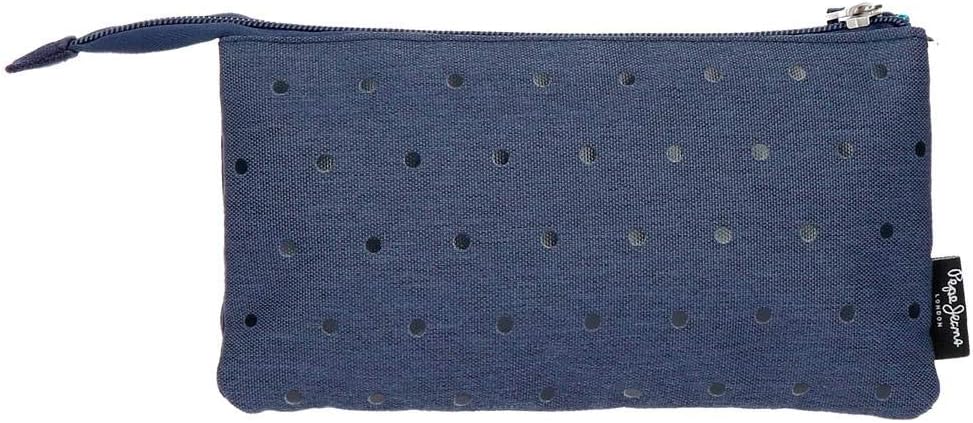 Pepe Jeans Molly Triple Pencil Case Blue 22x12x5 cms Polyester, 22 cm - Image 3