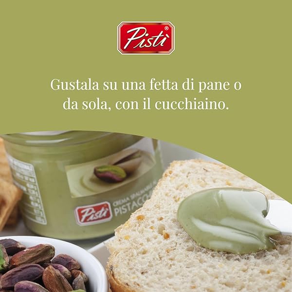 PISTI CREAM OF PISTACHIO FROM SICILY 21.2 OUNCE (600G) | ARTISANAL ITALIAN NUT SPREAD | ENJOY WITH BREAD AND BISCUITS