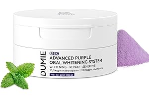 DUMIE Teeth Whitening Powder, Remineralizing Hydroxyapatite Tooth Powder with Niacinamide,R5X Purple Color Corrector for Instant Brightening, Enamel Repair & Long-Lasting Natural White-30g