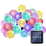 Qedertek Globe Solar String Lights, 19.7ft 30 LED Fairy Lights, Outdoor Solar Lights for Home, Garden, Patio, Lawn, Party and Holiday Decoration (Multi-color) ()