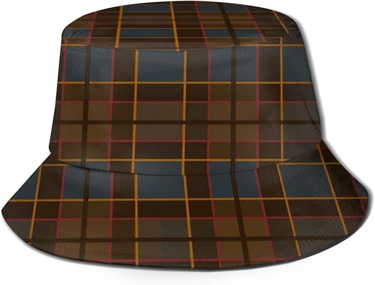 QUEMIN Scottish Tartan Plaid66 Unisex Bucket Hat Flat Top Fisherman Hat