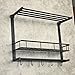 Hiendure Oil Rubbed Bronze Solid Brass Wall Mounted Dual Tier Corner Bracket Bathroom Storage Shelf Shower Caddy Cosmetics Holder with Safefix and Towel Bar