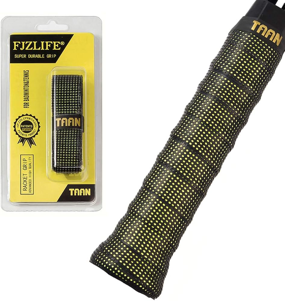 FJZLIFE Tennis Racket Grip in The TAAN Series-Classic -Perforated Super Absorbent-Ultra Cushion Replacement Tennis Overgrip for Badminton, Squash, Baseball, Table Tennis, Bike and More : Clothing