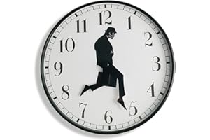 TANKRIN Ministry of Silly Walks Clock, Silly Walk Wall Clock, A Interesting Wall Clock for Bedroom Kitchen Living Room, Novelty Home Decor Gifts (Black)