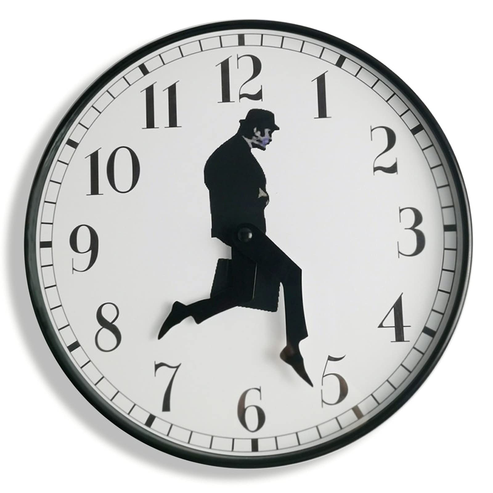 TANKRIN Ministry of Silly Walks Clock, Silly Walk Wall Clock, A Interesting Wall Clock for Bedroom Kitchen Living Room, Novelty Home Decor Gifts (Black)