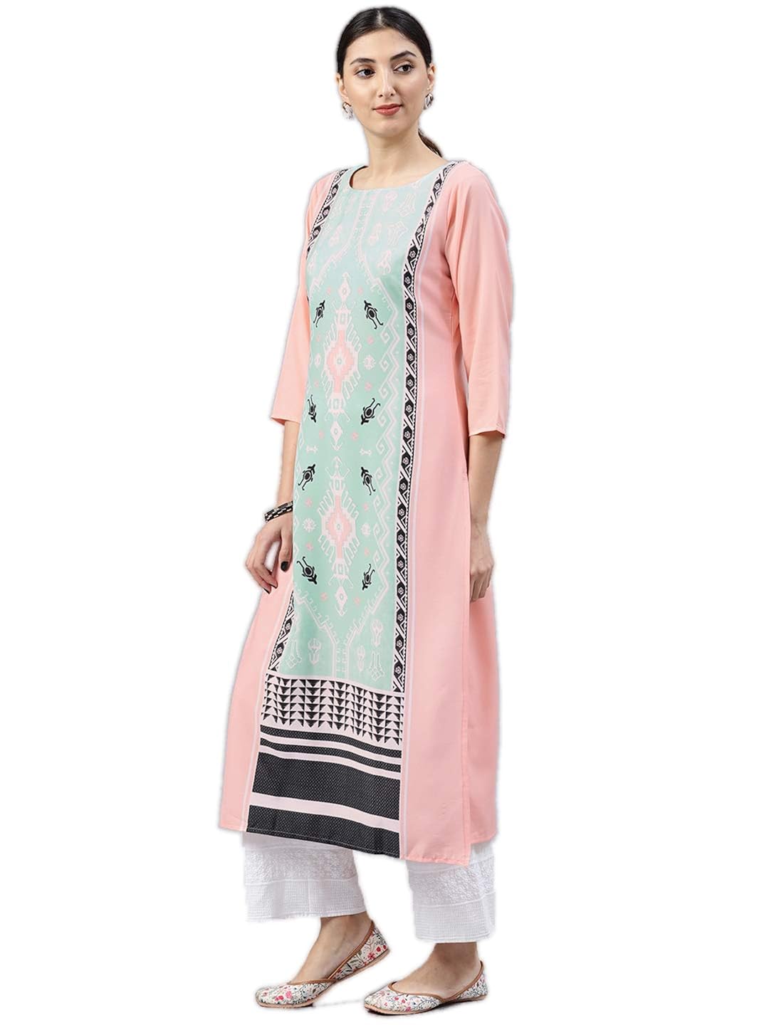 vaamsi crepe digital printed kurti(vpk1516_pink_free size)