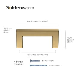 goldenwarm 30 Pack Champagne Bronze Cabinet Pulls