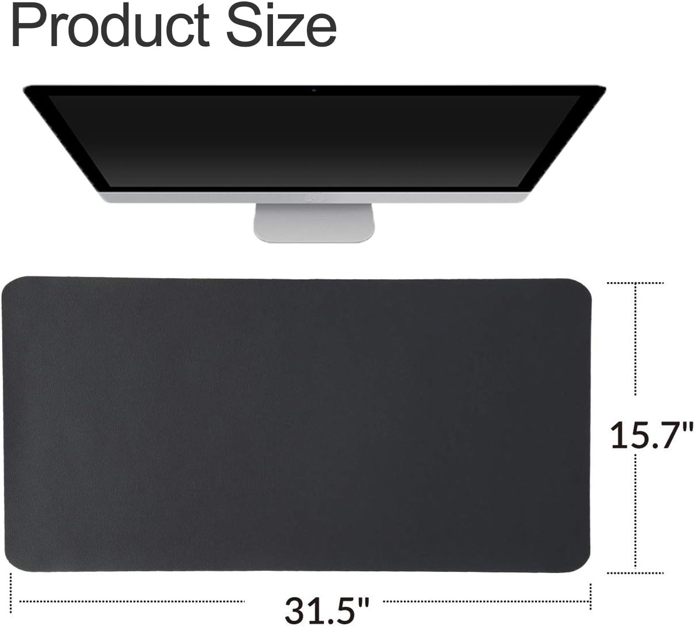 JOYIT 31.5" x 15.7" PU Leather Desk Pad Protector - Dual Sided Office Desk Mat, Non-Slip Desk Mouse Pad, Waterproof Desk Blotter Pad Keyboard mat for Desk : Office Products