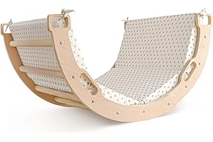 Sherilyn Kids Climber Arch Rocker with Cushion, Climbing Toys for Toddler, Montessori Wooden Arch Climber Indoor Playground for Kids Gift, Children Arch Climbing Ladder with Cushion