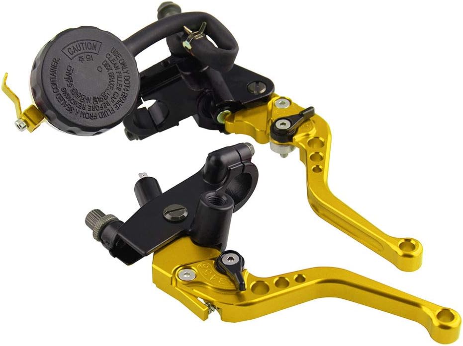 Universal 7/8'' 22mm Front Brake Clutch Master Cylinder Reservoir Levers Motorcycle Accessories Motorcycle care (Color : Gold)