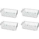 4x Weiße Metall Hängekörbe Für Schrank & Regal - Platzsparende Aufbewahrungskörbe