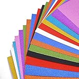 20 Sheets Mixed Colors Glitter Cardstock, Sparkle A4 Paper, 250gms Premium Craft