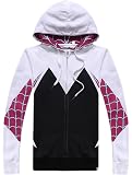 Alwoe Kids/Unisex Adult 3D Clothing Gwen Spider Cosplay Zipper Hooded Sweatshirt