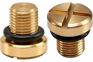 EVRBUL 2PCS Upgraded Brass Radiator Coolant Expansion Tank Bleeder Screws Coolant Air Bleeder Screws Compatible with BMW Dodge Chrysler Replace#: 17111712788 5184979AA