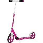 Razor A5 Lux Kick Scooter for Kids Ages 8+ - 8" Urethane Wheels, Anodized Finish Featuring Bold Colors and Graphics, for Riders up to 220 lbs