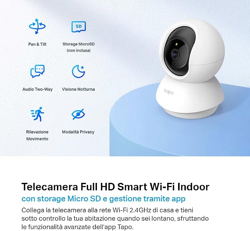 C210 2K 3MP Telecamera WiFi Interno Videocamera Sorveglianza 360° PTZ