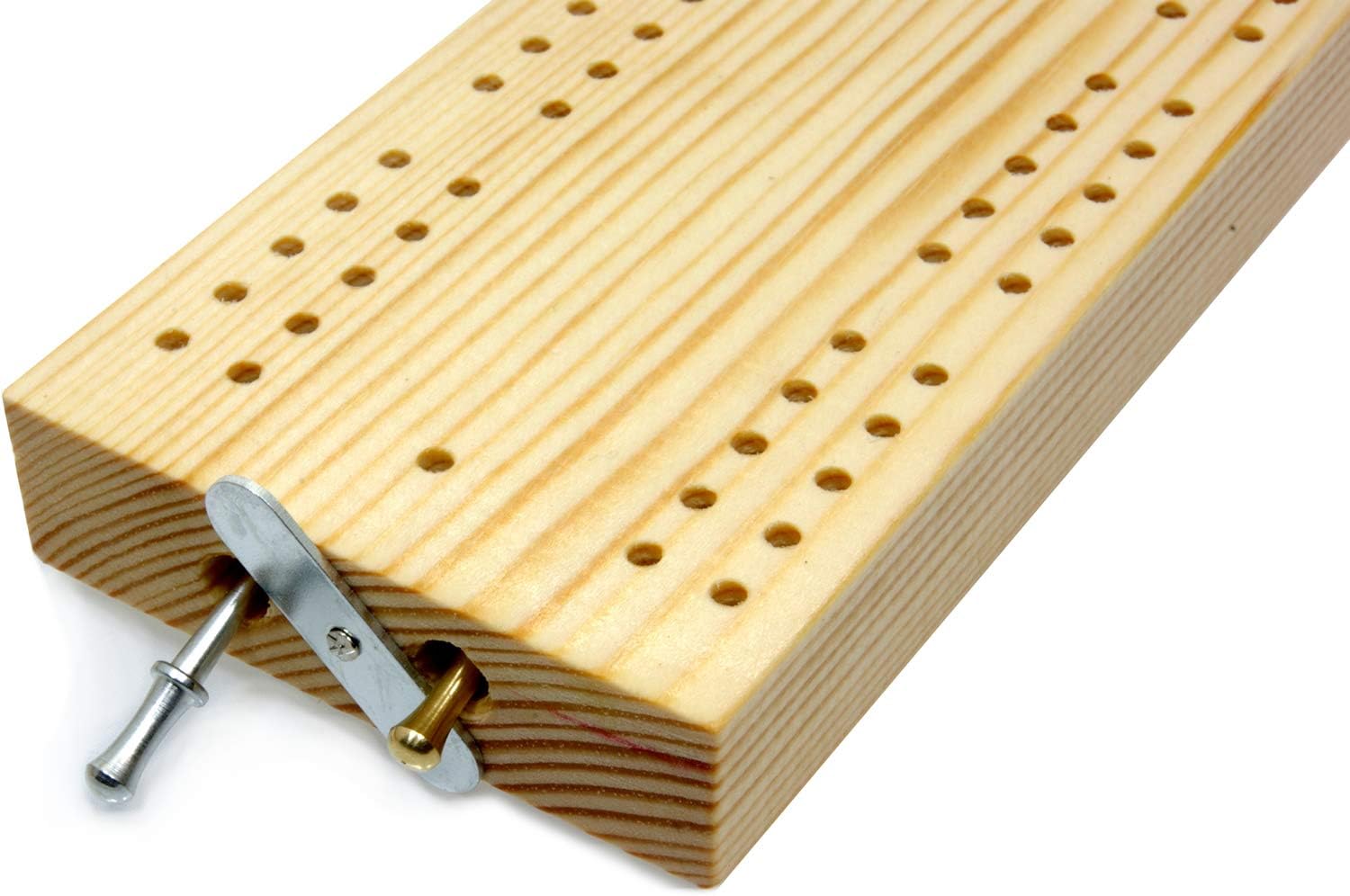 Brimtoy 30cm wooden cribbage board with storage for pegs, 2 players, supplied with metal pegs and instructions - Image 3