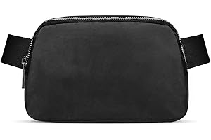 JSJ Mini Black Fanny Pack for Women & Men,Valentines Day Gifts for Girls Teens Kids Daughter Sister Her,Trendy Stuff Crossbody Bags Cute Everywhere Belt Bags.(Black)