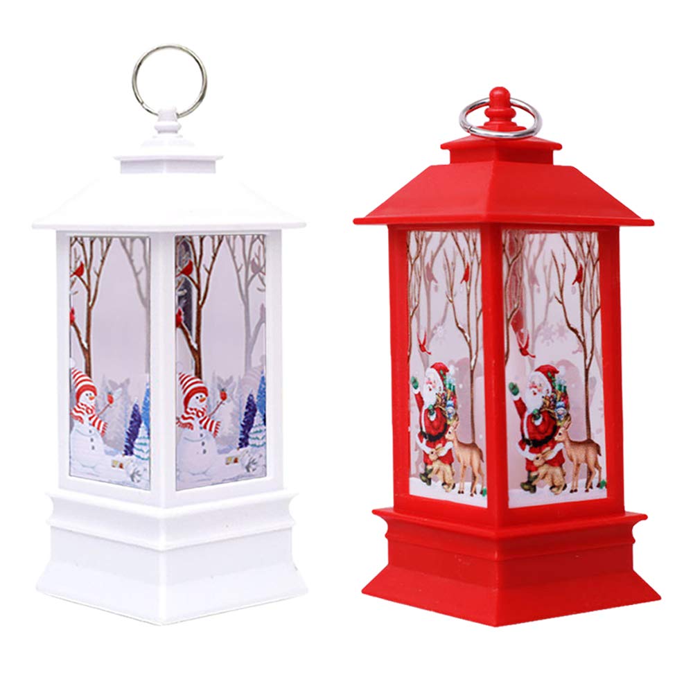 Christmas Decorations Sale Clearance, 2PCS Christmas Decorations Lights Flameless LED Tea Lights Candle Snowman Santa Christmas Lanterns for Christmas Decoration Party Decor Gifts