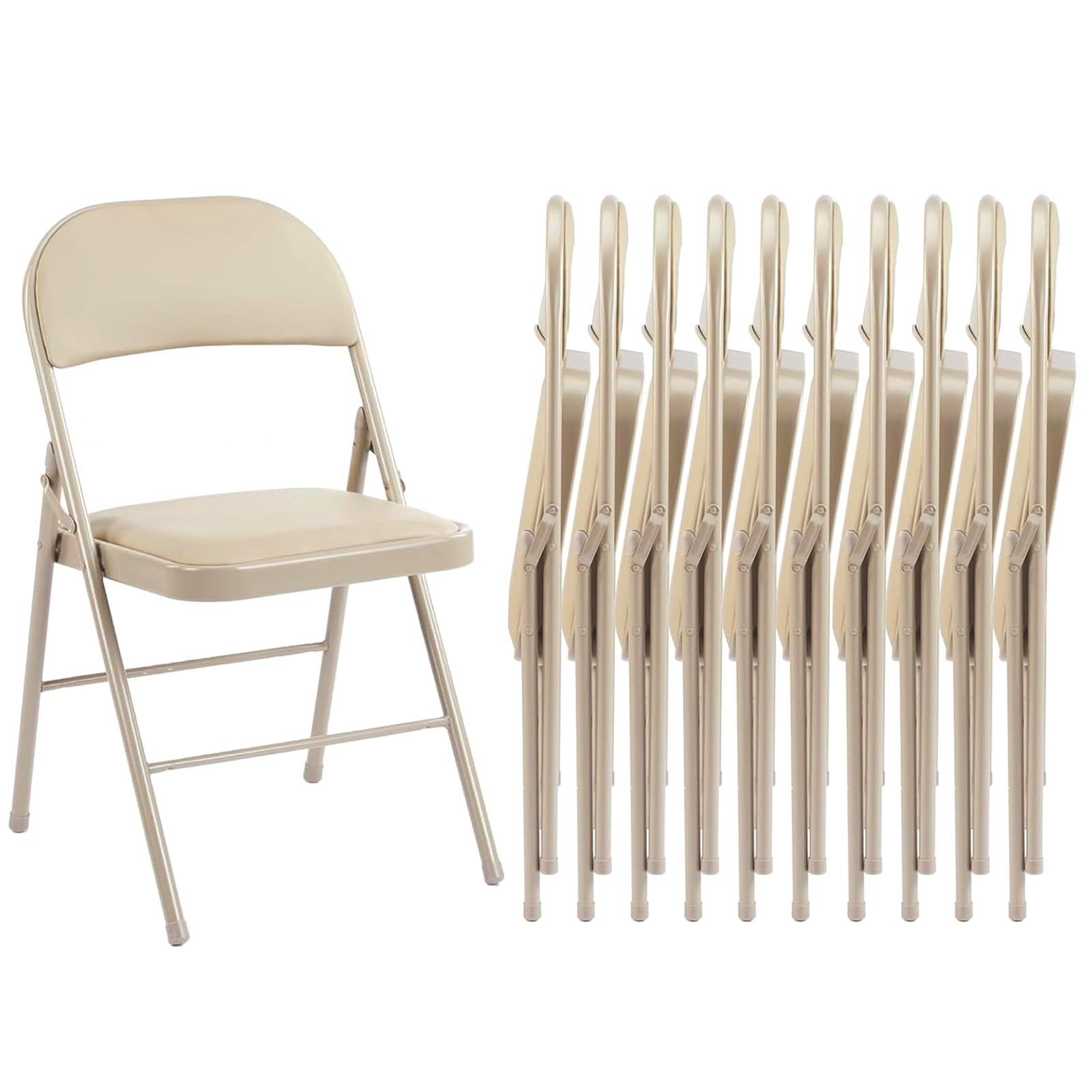 Photo 1 of *************THIS IS ONLY A 4 PACK*************
Sweetcrispy Folding Chair 10 Pack, Leather Padded Folding Chairs, Sturdy Metal Foldable Chairs, Easy to Use and Store, Outdoor and Indoor, for Home, Office, Party, Comfy