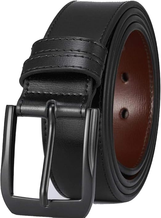 Men'S Leather Dress Belt Classic Stitched Design 38Mm 'All Leather