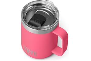 YETI Rambler 10 oz Stackable Mug, Vacuum Insulated, Stainless Steel with MagSlider Lid, Tropical Pink