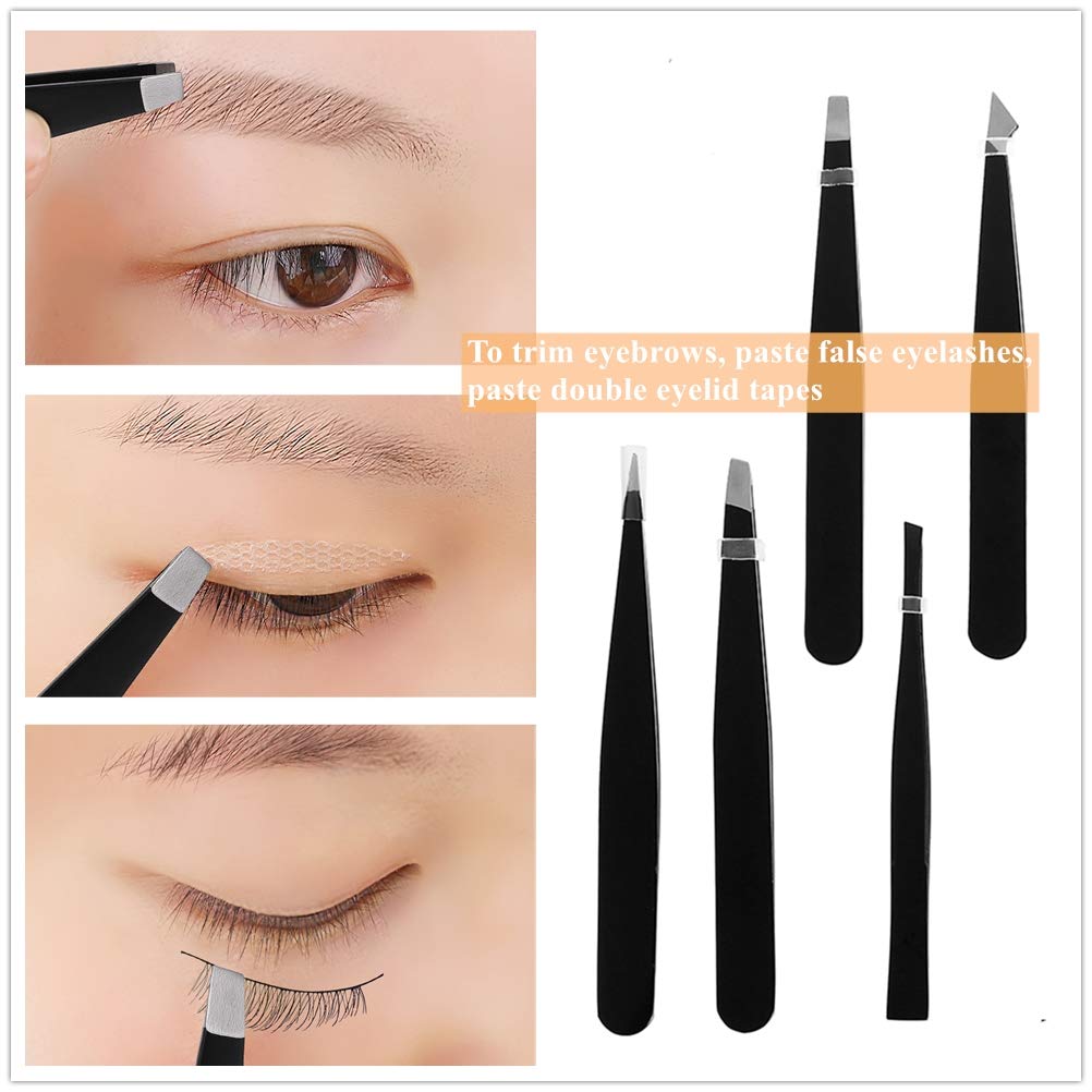 YOPAY 16 in 1 Eyebrow Grooming Kit, Eyebrow Kit Dermaplaning Tool Include Face Razor, Tweezers, Scissors, Comb, Trimmer, Brush, Beauty Tools Set for Men,Women into Clear Bag (6.3" x 3.15"): Beauty