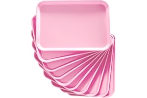 LA MIERE 20Pcs Autoclavable Dental Procedure Tray Lockable Set up Flat Trays Size B (Ritter),Plastic Instrument B-Lok Flat Trays, 13.25 x 9.75X 0.875 Inches (20, Candy Pink)