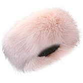 RANOME Faux Fur Headband for Women Elastic Fuzzy Thick Earmuffs Winter Headwrap Ear Muffs Furry Ear Warmers Cold Weather (Pink)