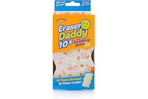 Scrub Daddy Eraser Sponge - 10x More Durable Than Traditional Erasers with Scrubbing Gems - Removes Dirt, Scuffs & Stains - W